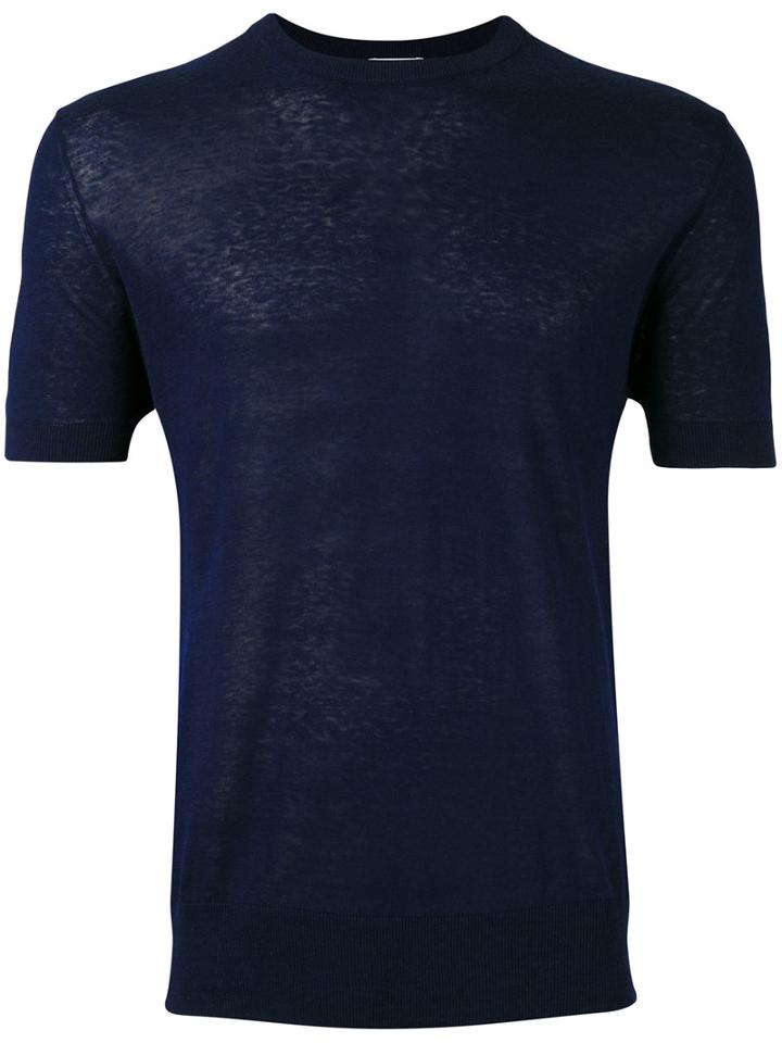 Ballantyne Maglia T-shirt, Men's, Size: 52, Blue, Silk/linen/flax