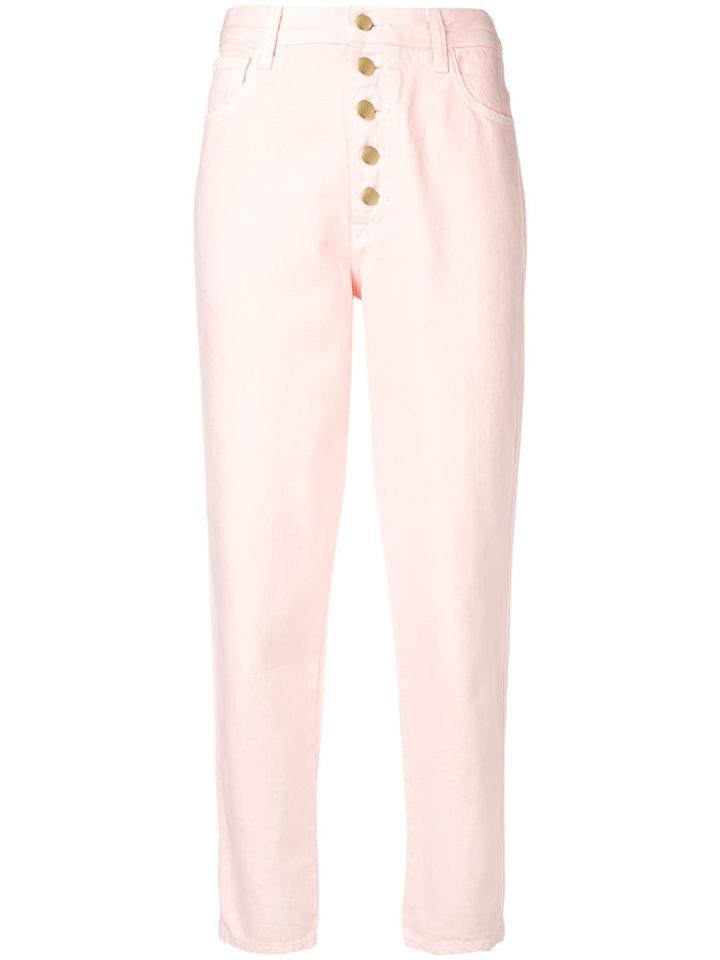 J Brand Buttoned Up Tapered Jeans - Pink