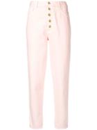 J Brand Buttoned Up Tapered Jeans - Pink