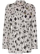 Figue Geometric Print Jacket - Black