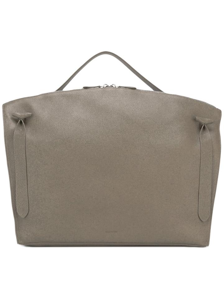 Jil Sander - Square Single Handle Tote - Women - Cotton/leather - One Size, Nude/neutrals, Cotton/leather