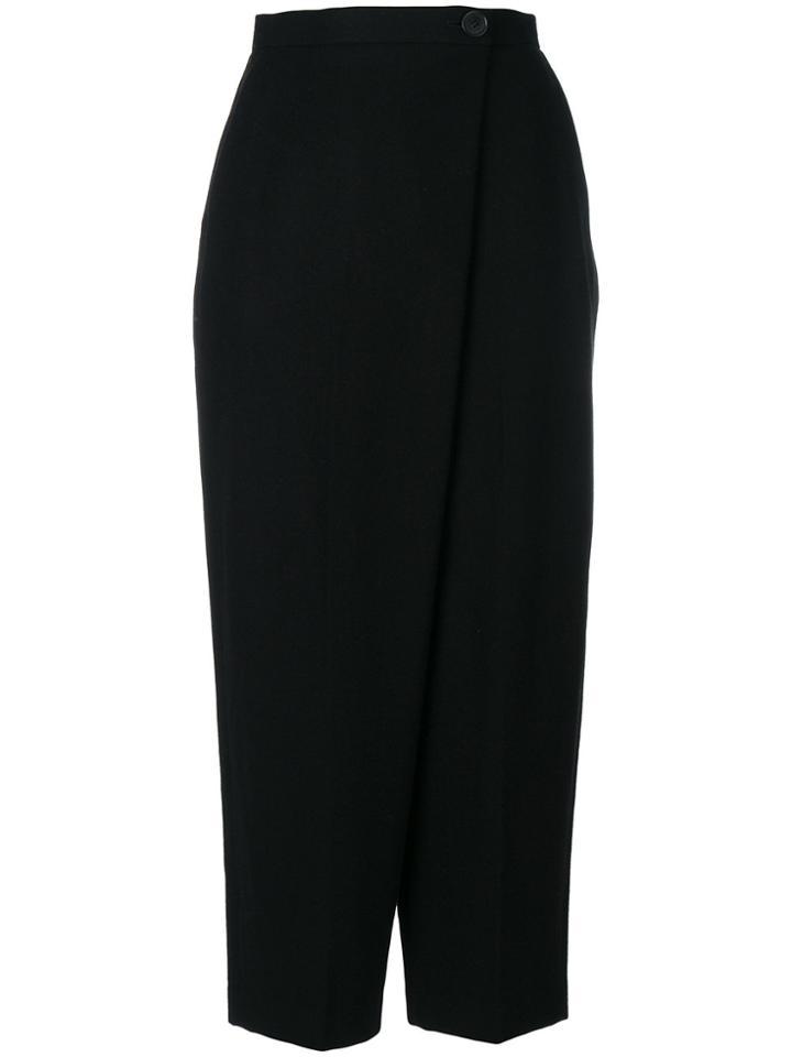 Enföld Wrap Front Cropped Trousers - Black