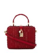 Dolce & Gabbana Portofino Raffia Mini Shoulder Bag - Red