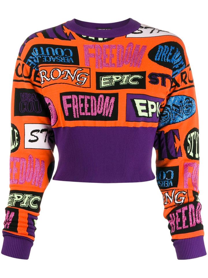 Versace Jeans Couture All-over Pattern Jumper - Orange