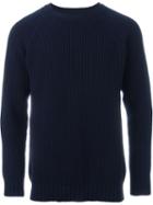 E. Tautz Rrs Crew Neck Jumper, Men's, Size: Small, Blue, Lambs Wool