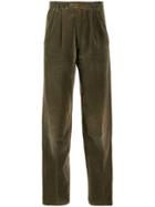 Versace Vintage 1980's Velvety Tapered Trousers - Brown