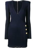 Balmain Wrap-around Knit Dress - Blue