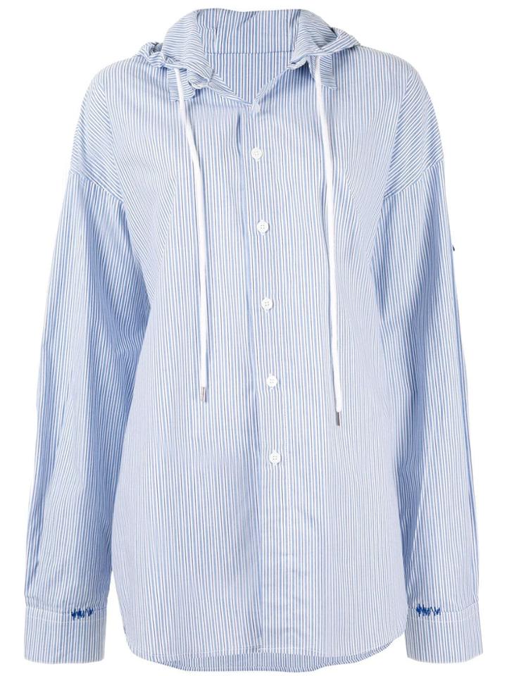 Ader Error Oversized Fit Hoodie Shirt - Blue