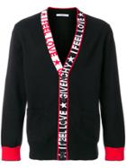 Givenchy Slogan Trim Cardigan - Black