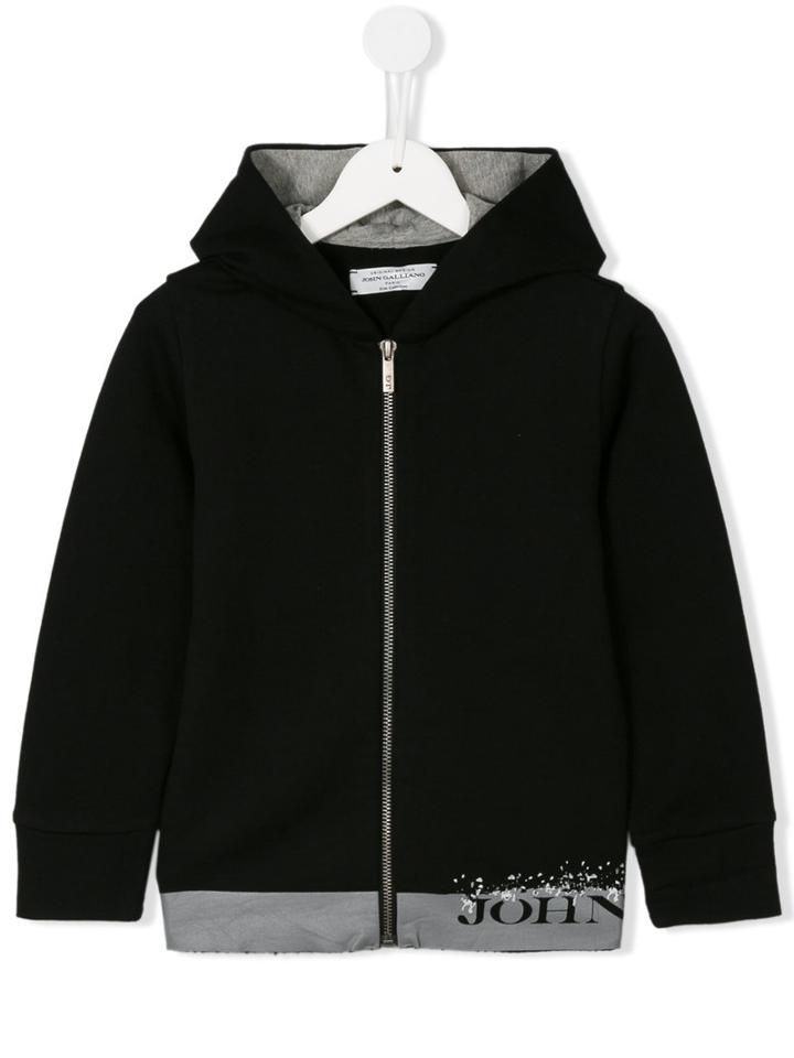 John Galliano Kids Zipped Hoodie, Boy's, Size: 12 Yrs, Black