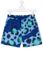 Kenzo Kids Teen Animal Print Shorts - Blue