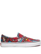 Vans Classic Slip On Spiderman Sneakers - Red