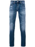 Cycle Distressed Slim-fit Jeans, Men's, Size: 32, Blue, Cotton/polyurethane