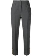 Brunello Cucinelli Cropped Fitted Trousers - Grey