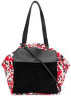 Carmina Campus Floral Colour-block Tote - Black
