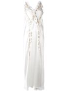 Attico - Floral Detail Dress - Women - Silk/viscose - Ii, White, Silk/viscose