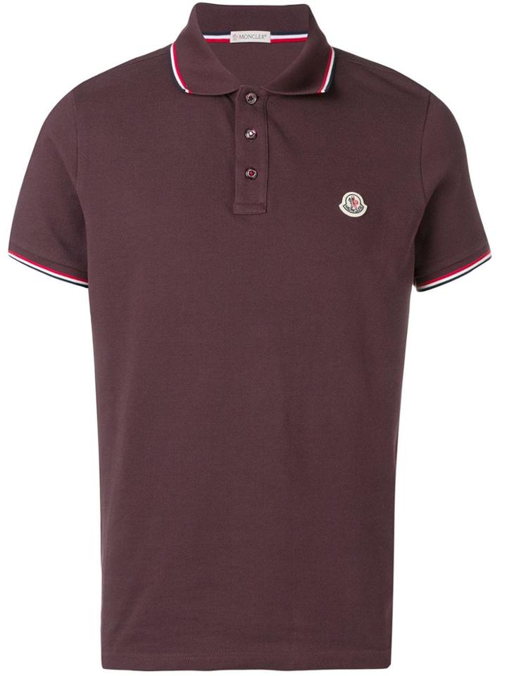 Moncler Contrast Trim Polo Short - Red