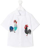 Dolce & Gabbana Kids Rooster Patch Shirt, Boy's, Size: 6 Yrs, White