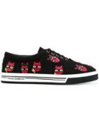 Dolce & Gabbana Devil Designer Patch Brooklyn Sneakers - Black
