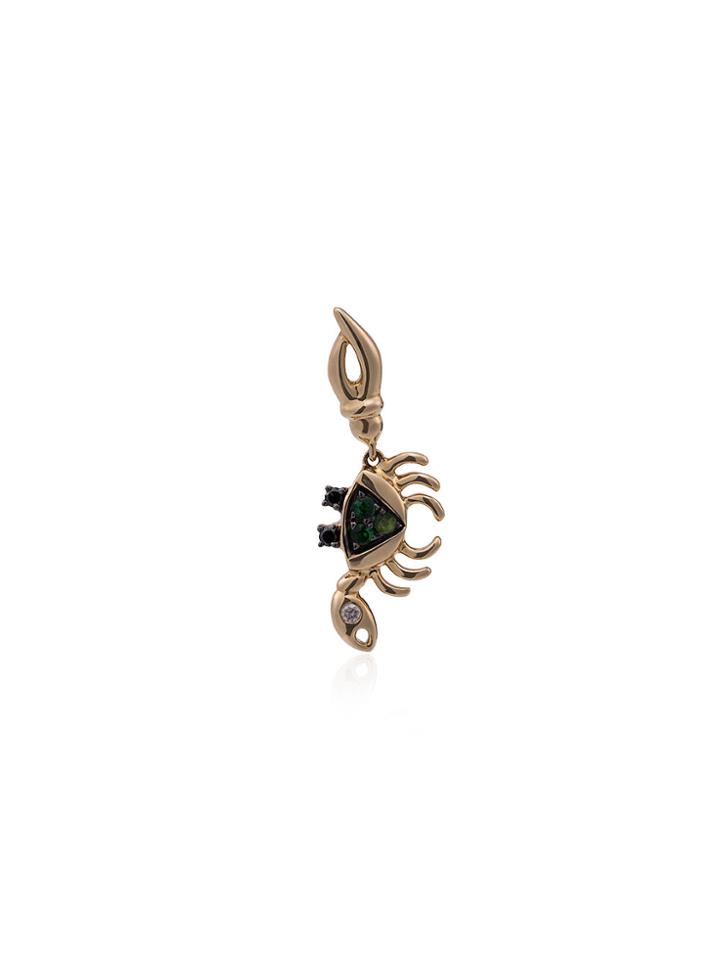 Yvonne Léon Green Crab Mini Gold And Diamond Single Earring