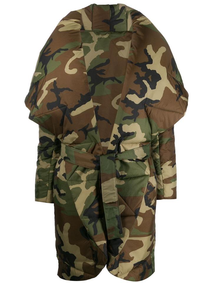 Norma Kamali Camouflage-print Oversized Coat - Green