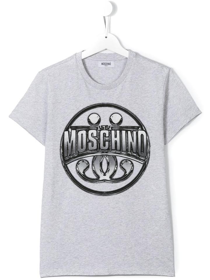Moschino Kids Logo Print T-shirt, Boy's, Size: 14 Yrs, Grey