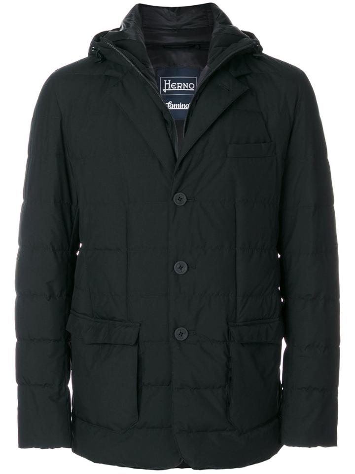 Herno Padded Hooded Blazer - Black