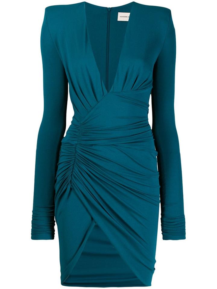 Alexandre Vauthier Long-sleeve Fitted Dress - Blue