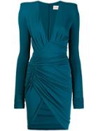 Alexandre Vauthier Long-sleeve Fitted Dress - Blue