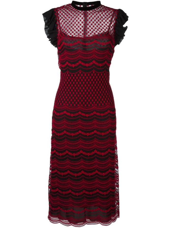 Philosophy Di Lorenzo Serafini Ruffle Sleeve Embroidered Dress