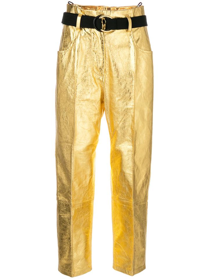Petar Petrov Cropped Metallic Trousers - Unavailable