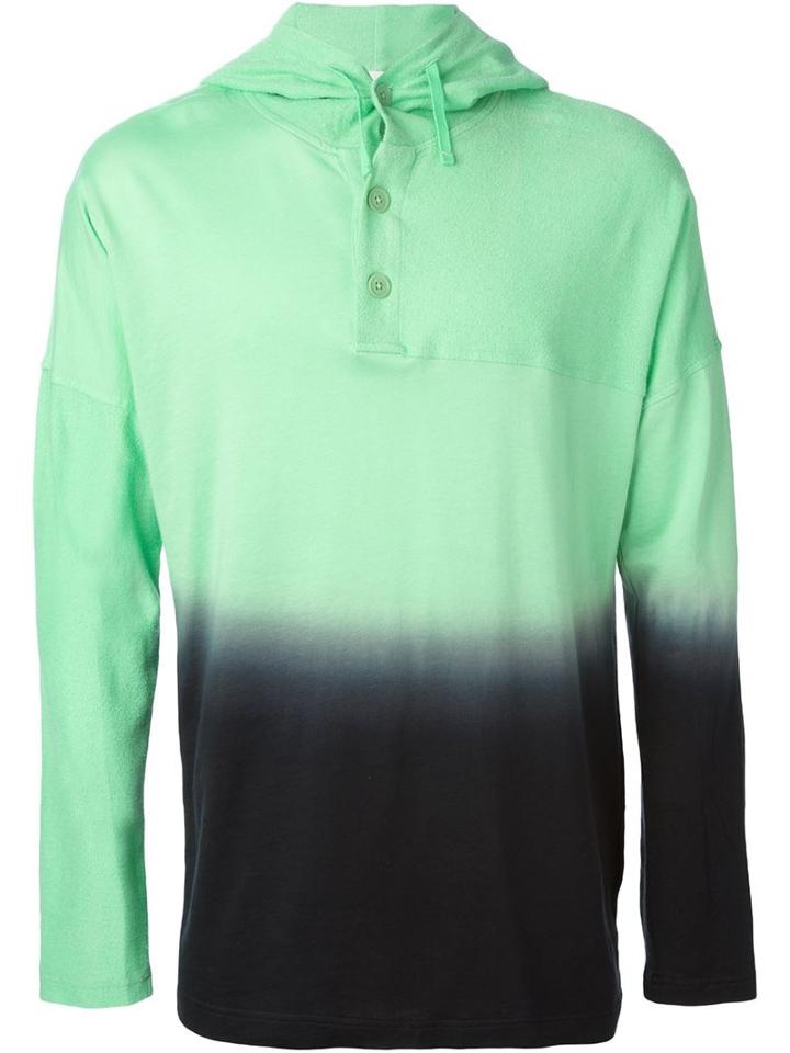 Y-3 Degradé Hoodie, Men's, Size: Large, Green, Cotton