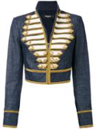Dsquared2 - Cropped Band Jacket - Women - Cotton/spandex/elastane - 42, Blue, Cotton/spandex/elastane