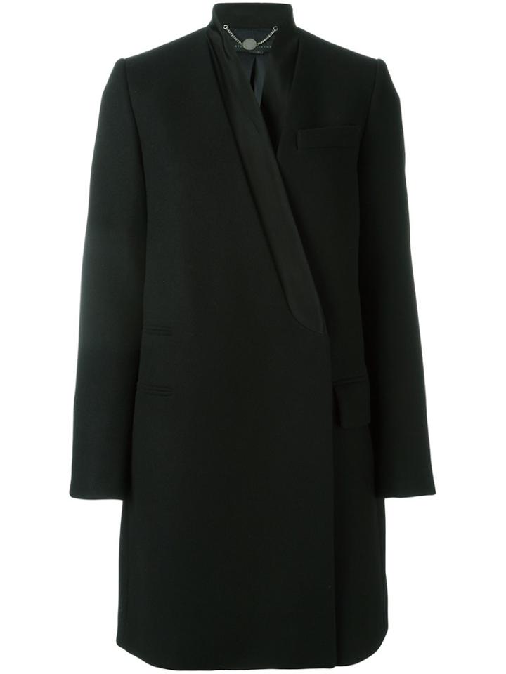 Stella Mccartney Inverted Collar Melton Coat - Black