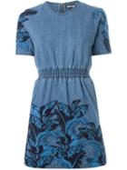 House Of Holland Denim Lace Overlay Dress