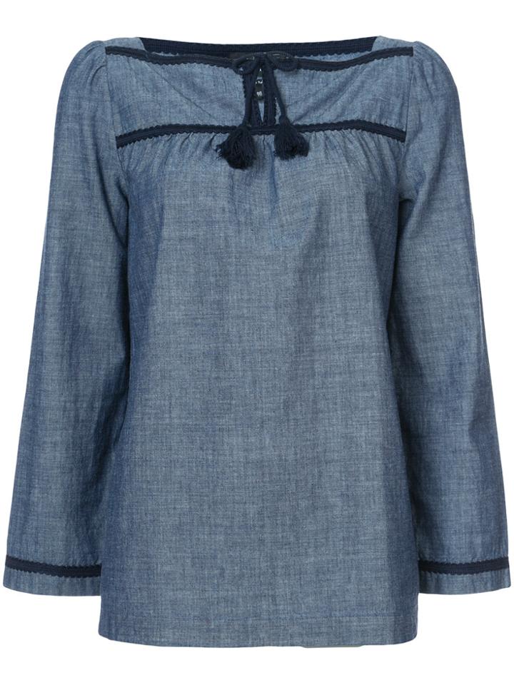 A.p.c. Tassel Neck Blouse - Blue