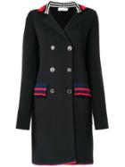Sonia Rykiel Double-breasted Stripe Detail Coat - Black