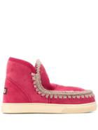 Mou Stitch-detail Boots - Red