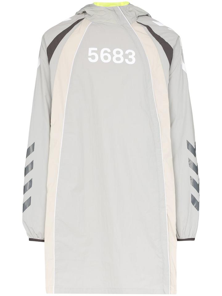 Willy Chavarria X Hummel Long Windbreaker Coat - Grey