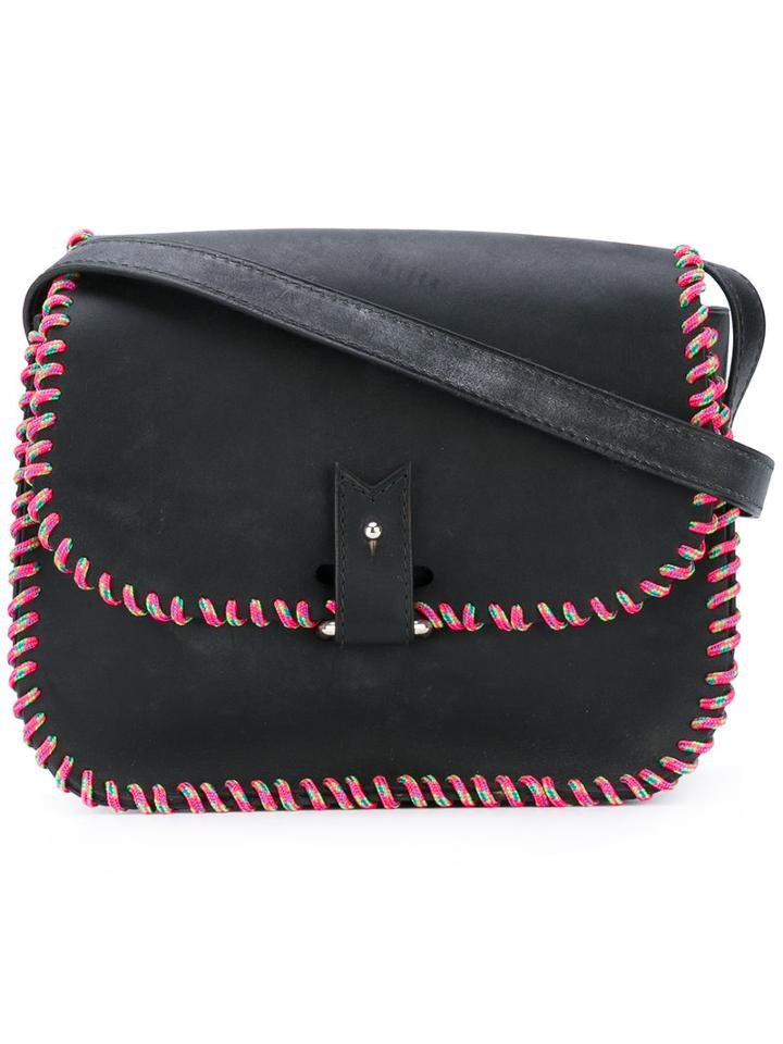 La Contrie - Rainbow Trim Shoulder Bag - Women - Leather - One Size, Black, Leather
