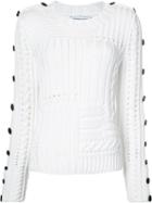 Spencer Vladimir Buttoned Sleeve Jumper, Women's, Size: Medium/large, White, Viscose/polyamide