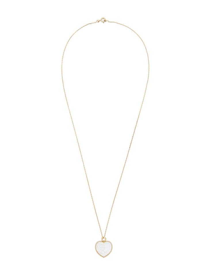 Aurelie Bidermann Baby Heart Chivor Diamond Necklace - Metallic