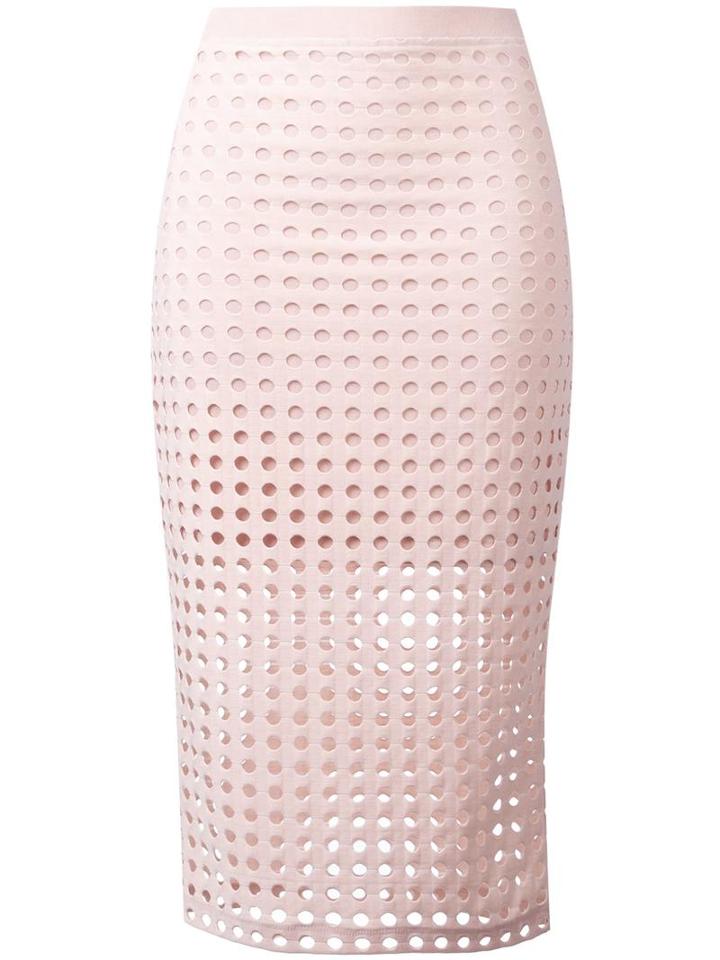 Alexander Wang Circular Hole Skirt, Women's, Size: Small, Nude/neutrals, Polyester/spandex/elastane/rayon/polyester