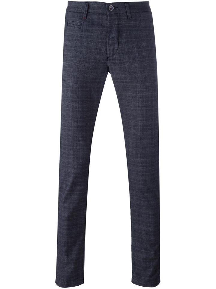 Re-hash Slim Fit Trousers, Men's, Size: 36, Blue, Cotton/polyester/spandex/elastane
