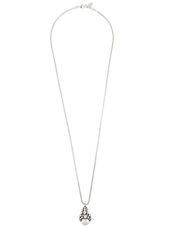 Radà Stone Embellished Pearl Pendant Necklace, Women's, Metallic