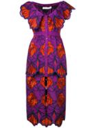 Alice Mccall - Flower Midi Dress - Women - Cotton/polyester - 40, Pink/purple, Cotton/polyester