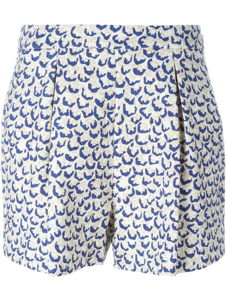 Giambattista Valli Printed Front Pleat Shorts - Nude & Neutrals