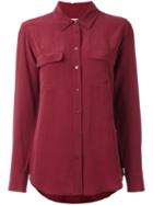 Equipment Chest Pockets Shirt, Women's, Size: Xl, Red, Silk