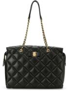 Salvatore Ferragamo Large Quilted 'vara' Tote, Women's, Black