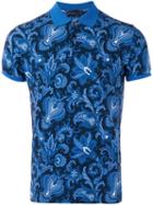Etro - Floral Print Polo Shirt - Men - Cotton - M, Blue, Cotton